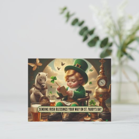 Ierse zegeningen op St. Paddy's Briefkaart (Staand voorkant)