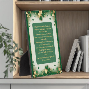 Ierse zegeningen voor thuis en haard Shamrock Goud Fotoplaat