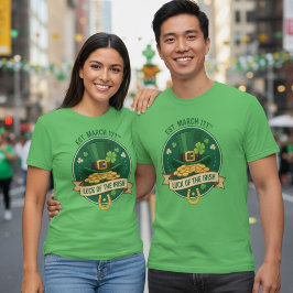 Ierse Ziel Shamrock Schild St. Patrick's Day T-shi T-shirt