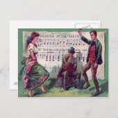 Ierse zigeuner draagt de groene jig briefkaart (Voorkant / Achterkant)