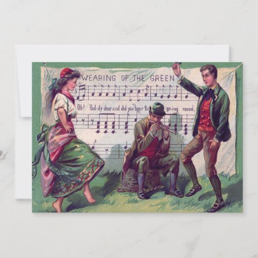 Ierse zigeuner draagt de groene jig kaart (Voorkant)