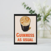 Ierse Zwarte Bier Briefkaart (Staand voorkant)