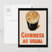 Ierse Zwarte Bier Briefkaart (Voorkant / Achterkant)