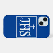 Iesus Hominum Salvator iPhone 15 Case (Achterkant horizontaal)