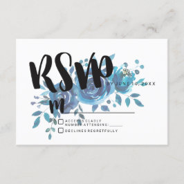 Iets Blau Aquarel Trouw RSVP-reactie RSVP Kaartje