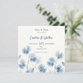 Iets Blau Aquarel Trouw Save the Date (Staand voorkant)