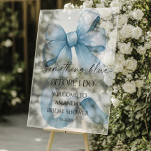 Iets Blau Blauwe Strik Bruidsfeest Welkomstbord