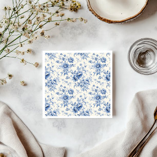 Iets Blau Bloemig Frans Toile Chinoiserie Servet