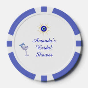 Iets Blau en Griekse Bruidsdouche Poker Chips