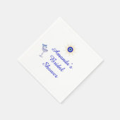 Iets Blau en Griekse Bruidsdouche Servet (Hoek)