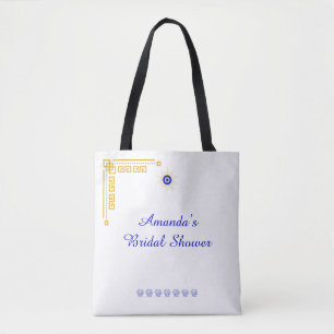 Iets Blau en Griekse Bruidsdouche Tote Bag