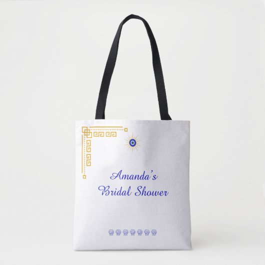 Iets Blau en Griekse Bruidsdouche Tote Bag (Voorkant)