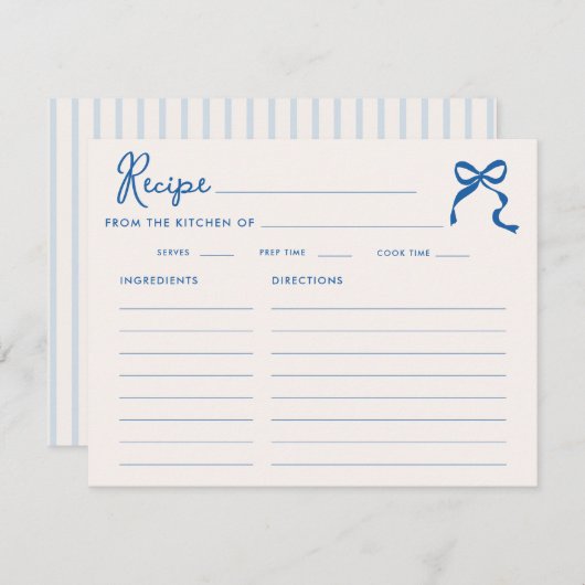 Iets Blau Slingerlijst Strik Bruidscadeau Informatiekaartje (Voorkant / Achterkant)