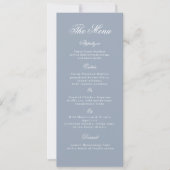 Iets Blau Stof Blauw Elegant Trouwmenu Kaart (Voorkant)
