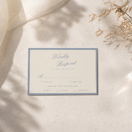 Iets Blau Stof Blauw Elegante RSVP Kaart