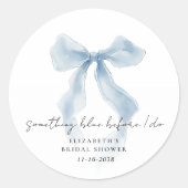 Iets Blau Voordat Ik Trouw Bruidsfeestje Ronde Sticker (Voorkant)