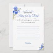 Iets Blauw Advies voor de Bruid Bruidsfeest Kaart (Voorkant)