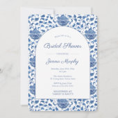 Iets blauw Antiek Chinoiserie bruiloft Shower Kaart (Voorkant)