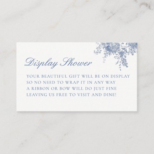 Iets blauw Baby shower display douche Informatiekaartje (Voorkant)