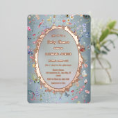 Iets blauw Baby shower Folie uitnodiging (Staand Voorkant)