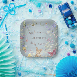 Iets blauw Baby shower Papieren Bordje