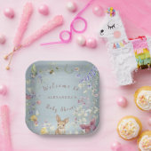 Iets blauw Baby shower Papieren Bordje (Feest)