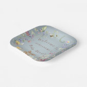 Iets blauw Baby shower Papieren Bordje (Gebogen)