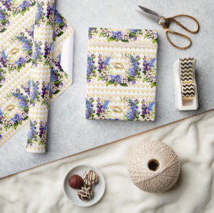 Iets Blauw: Baby's Breath & Flax Bruidsfeest Cadeaupapier