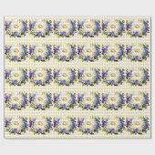 Iets Blauw: Baby's Breath & Flax Bruidsfeest Cadeaupapier (Vlak)