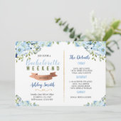 Iets blauw Bachelorette Itinerary Kaart (Staand voorkant)