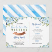 Iets blauw Bachelorette Itinerary Kaart (Voorkant / Achterkant)