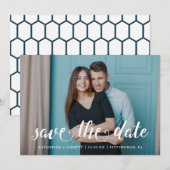 Iets blauw Bewaar de datumfoto Save The Date (Voorkant / Achterkant)