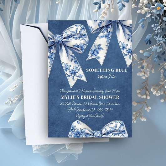 Iets blauw Bloemen Bogen Vrijgezellenfeest Kaart