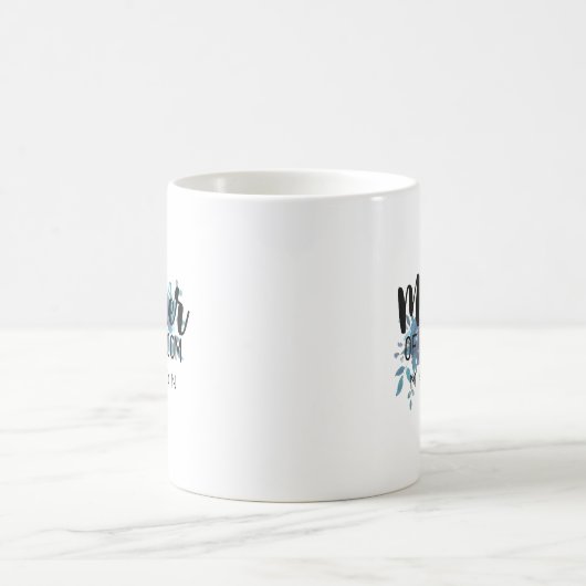 Iets Blauw Bloemen Bruiloft Moeder van de bruidego Koffiemok (Center)