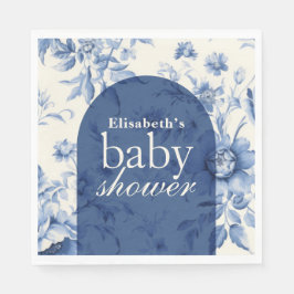 Iets blauw Bloemen Frans Toile Baby shower Servet