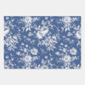 Iets blauw Bloemen Frans Toile Chinoiserie Inpakpapier Vel (Voorkant 2)