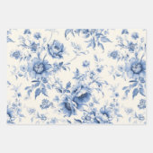 Iets blauw Bloemen Frans Toile Chinoiserie Inpakpapier Vel (Voorkant)