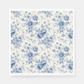 Iets blauw Bloemen Frans Toile Chinoiserie Servet (Voorkant)