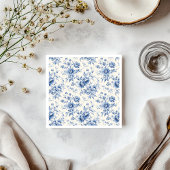 Iets blauw Bloemen Frans Toile Chinoiserie Servet