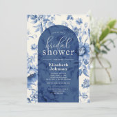 Iets blauw Bloemen Frans Toile Vrijgezellenfeest Kaart (Staand voorkant)