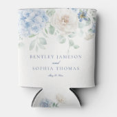 Iets Blauw Bloemen Hortensia bruiloft Blikjeskoeler (Voorkant)