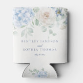 Iets Blauw Bloemen Hortensia bruiloft Blikjeskoeler (Achterkant)