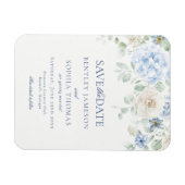 Iets Blauw Bloemen Hortensia Save the Date Kaart Magneet (Horizontaal)
