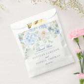 Iets Blauw Bloemen Hortensia Trouwdessert Bedankzakje (Gezegeld)