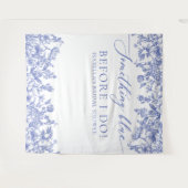 Iets Blauw Bloemen Vrijgezellenfeest Foto Achtergr Wandkleed (Voorkant (horizontaal))