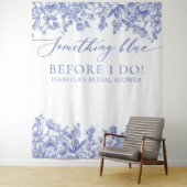 Iets Blauw Bloemen Vrijgezellenfeest Foto Achtergr Wandkleed (In situ)