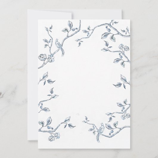 Iets blauw bloemenblauw Vrijgezellenfeest Kaart (Achterkant)