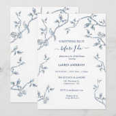 Iets blauw bloemenblauw Vrijgezellenfeest Kaart (Voorkant / Achterkant)