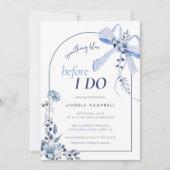 Iets blauw bloemenboog boog Vrijgezellenfeest Kaart (Voorkant)