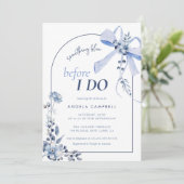 Iets blauw bloemenboog boog Vrijgezellenfeest Kaart (Staand voorkant)